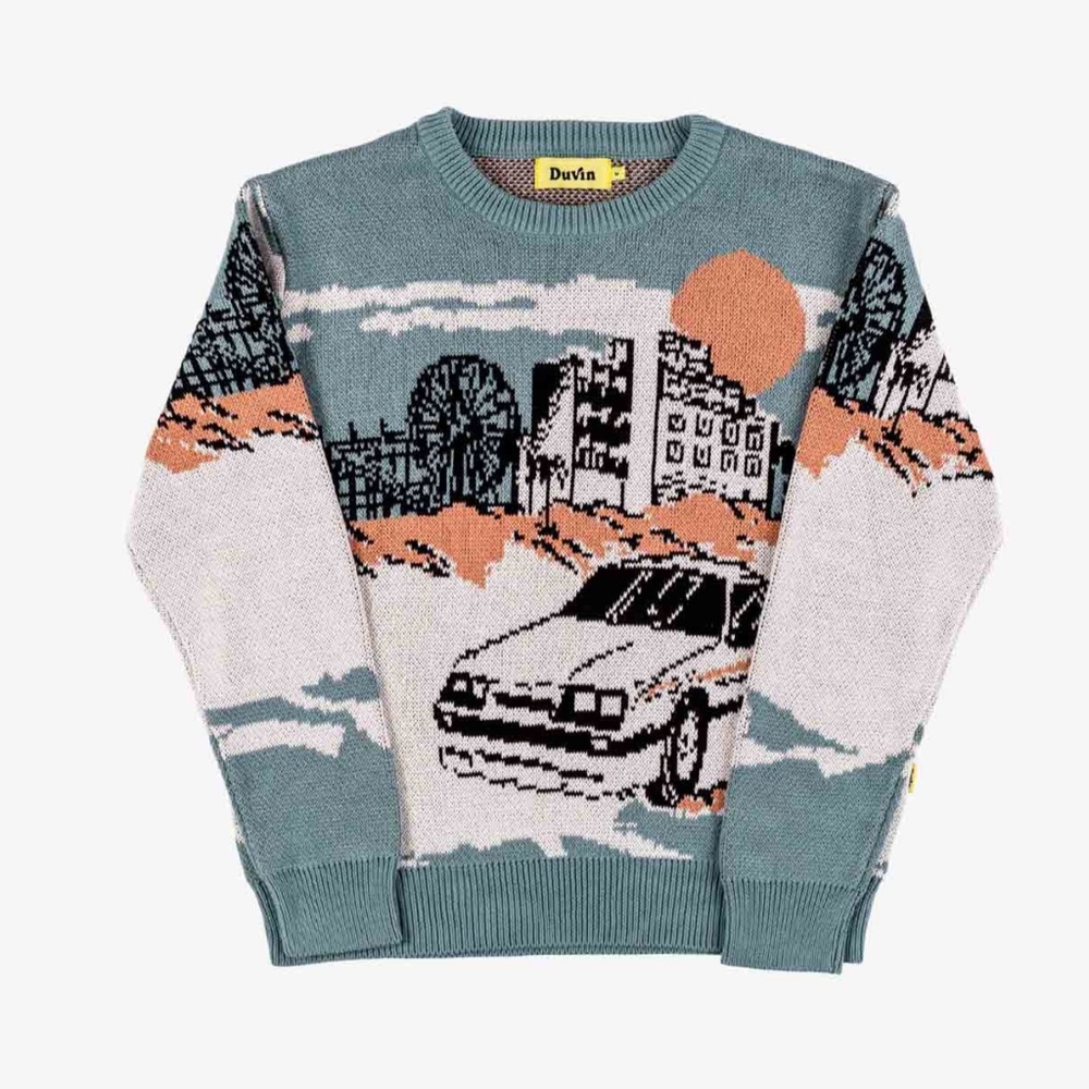 Duvin Beachfront Crew Knit Sweater M NWT